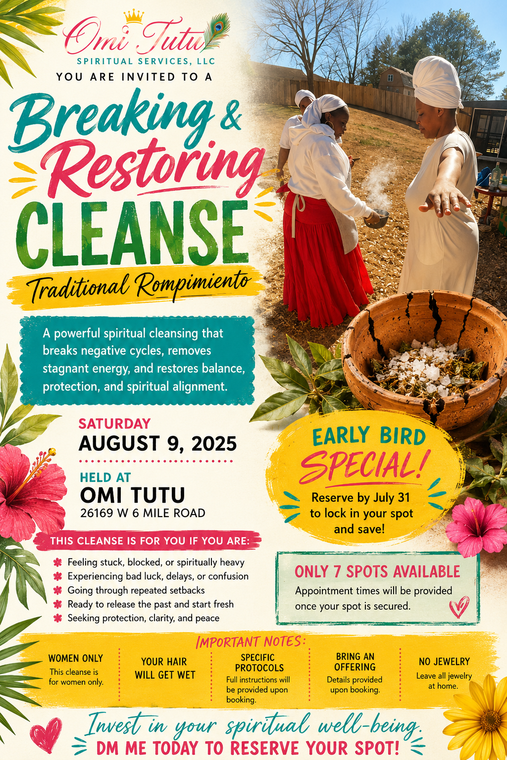 Breaking & Restoring Cleanse
Traditional Rompimiento
