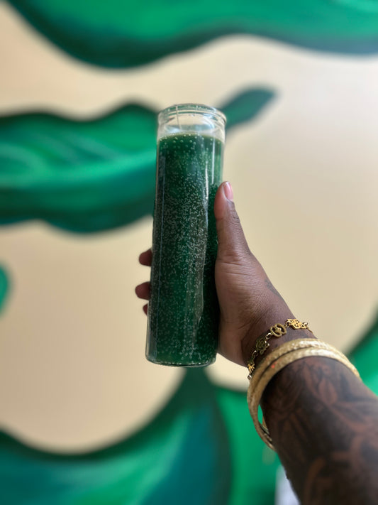 Green 7 day candle