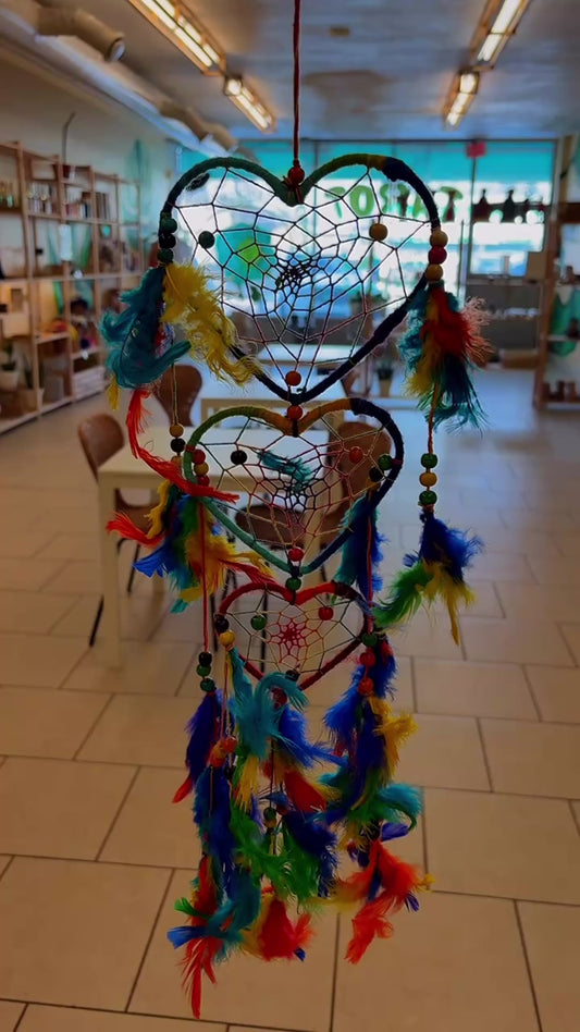 Rainbow Heart Dream Catcher